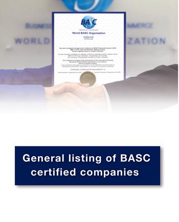 General listing of BASC certified companies