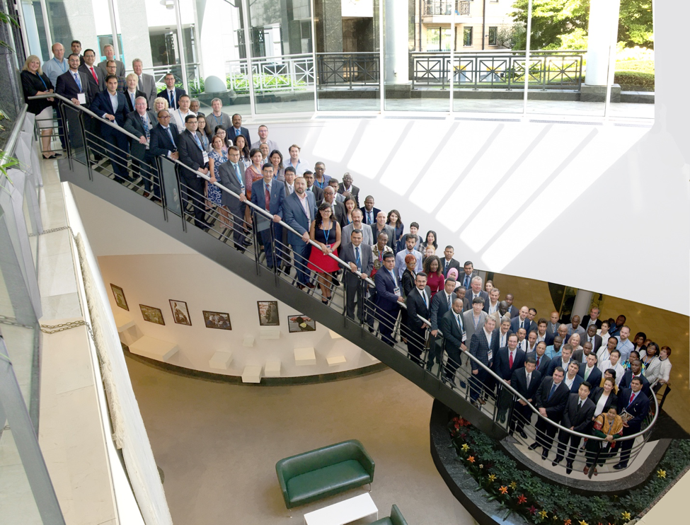 Group of participants to the 7th Knowledge Academy for Customs and Trade at the headquarters of World Customs Organization in Brussels, Belgium.
